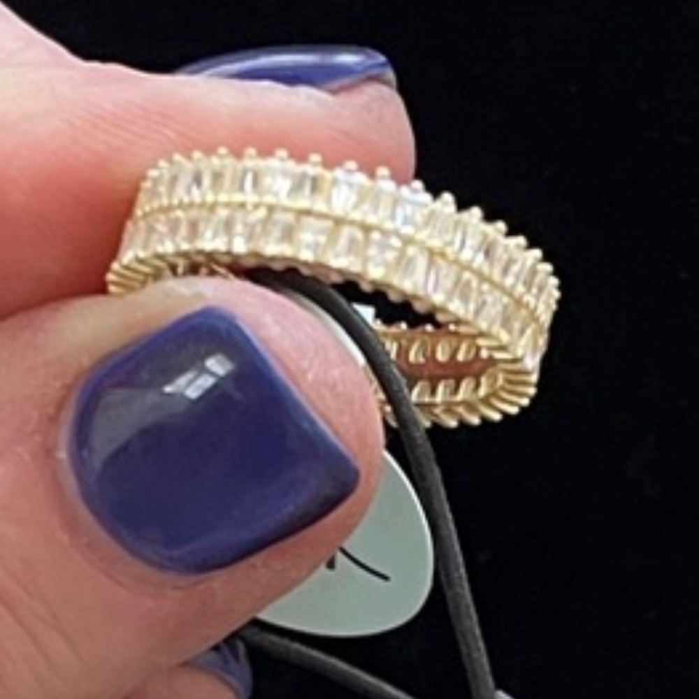 Rachel Zoe Gold and Silver Women's Ring with Crystal Accents